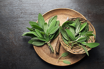 Image showing Sage leaves