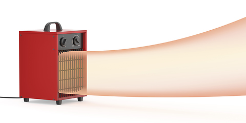 Image showing Blowing hot air with electric heater