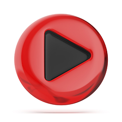 Image showing Red glass play button