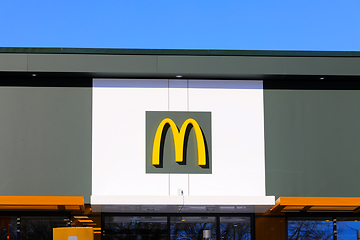 Image showing McDonald's Logo at the Restaurant in Salo, Finland