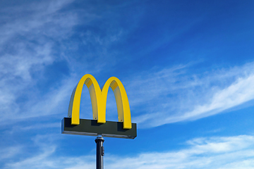 Image showing McDonald's Logo Against Beautiful Sky