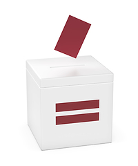 Image showing Ballot box with the flag of Latvia