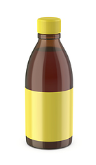 Image showing Glass bottle with cough syrup