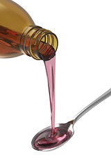 Image showing Pouring cough medicine syrup