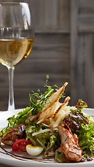 Image showing Chicken Salad. Chicken Caesar Salad. Caesar Salad with grilled c