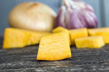 Image showing cut pieces of pumpkin