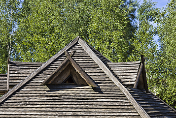 Image showing The old wooden roof