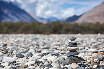 Image showing Zen balanced stones stack