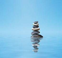 Image showing Zen balanced stones stack