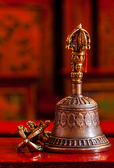 Image showing Tibetan Buddhist still life - vajra and bell