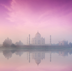 Image showing Taj Mahal on sunrise sunset, Agra, India