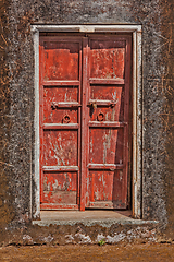 Image showing Wooden old door vintage background