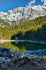 Image showing Frillensee lake and Zugspitze - the highest mountain in Germany