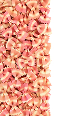 Image showing Beetroot Dyed Farfalle Italian Bow Tie Pasta 