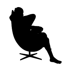 Image showing Sitting Pose Man Silhouette