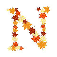 Image showing Autumn Maples Leaves Letter