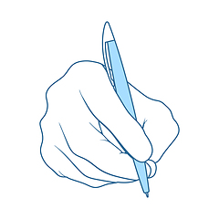 Image showing Hand With Pen Icon