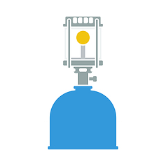 Image showing Icon Of Camping Gas Burner Lamp