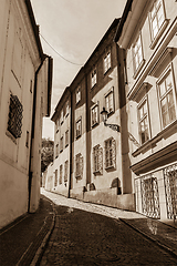 Image showing Prague street with medieval houses