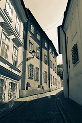 Image showing Prague street with medieval houses