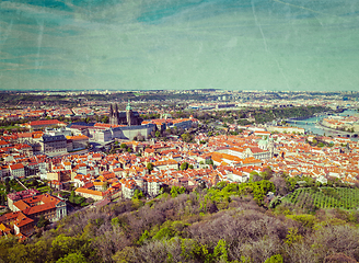 Image showing Aerial view of Hradchany the Saint Vitus Cathedral