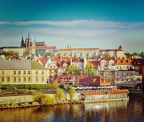 Image showing View of Mala Strana and Prague castle over Vltava river