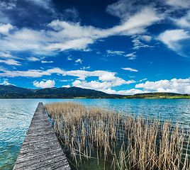 Image showing Pier in the lake, Bavaria countryside