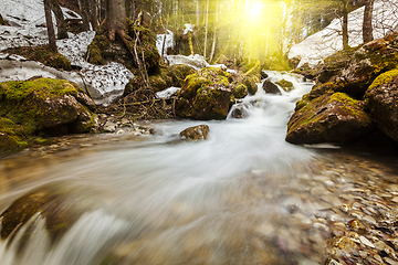 Image showing Cascade of Sibli-Wasserfall. Rottach-Egern, Bavaria, Germany