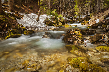 Image showing Cascade of Sibli-Wasserfall. Rottach-Egern, Bavaria, Germany