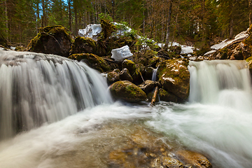 Image showing Cascade of Sibli-Wasserfall. Rottach-Egern, Bavaria, Germany