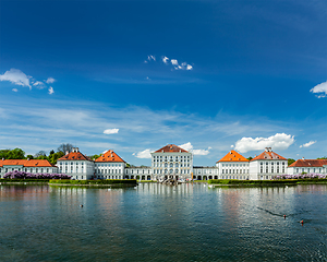 Image showing Artificial pool in front of the Nymphenburg Palace