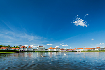 Image showing Artificial pool in front of the Nymphenburg Palace