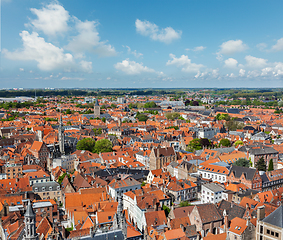 Image showing Aerial view of Bruges (Brugge), Belgium