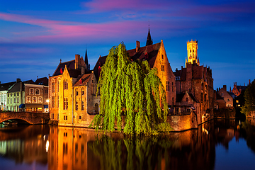 Image showing Famous view of Bruges, Belgium