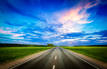 Image showing Road and stormy sky