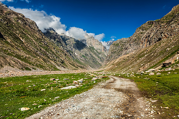 Image showing Dirt road in Himalayas.