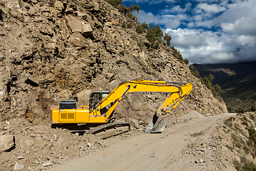 Image showing Road reconstruction in mountains Himalayas