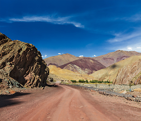 Image showing Road in Himalayas with mountains