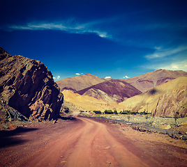 Image showing Road in Himalayas with mountains