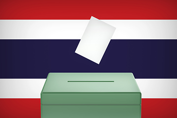 Image showing Ballot box with the flag of Thailand