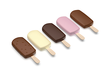 Image showing Five chocolate ice creams