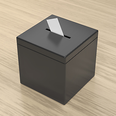 Image showing Ballot box with voting paper