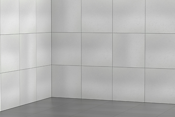 Image showing Empty room with grey ceramic tiles