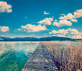 Image showing Pier in the lake, Bavaria countryside