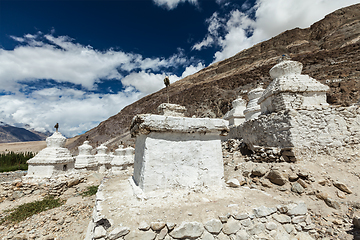 Image showing Chortens Tibetan Buddhism stupas in Himalayas