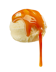 Image showing vanilla ice cream with caramel sauce