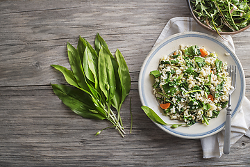 Image showing Risotto wild garlic spring