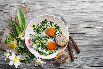 Image showing Fried eggs healthy