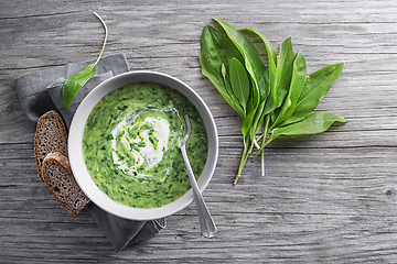 Image showing Spring Soup ramson wild garlic 