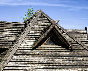 Image showing The old wooden roof